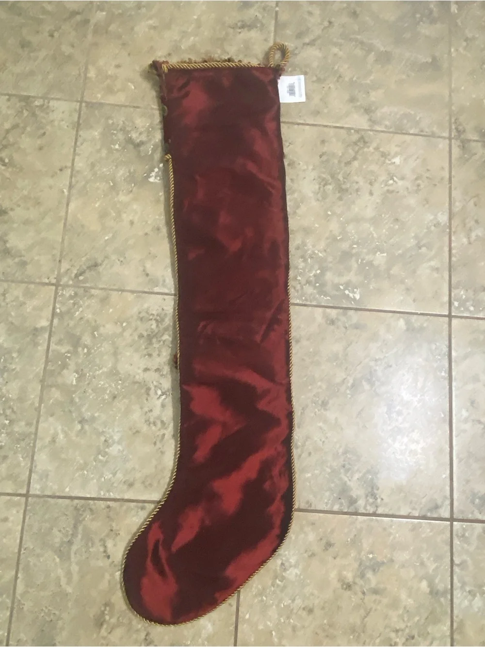 Vintage C&F Enterprise 36”H Victorian Christmas 4 Pocket Velvet Stocking New